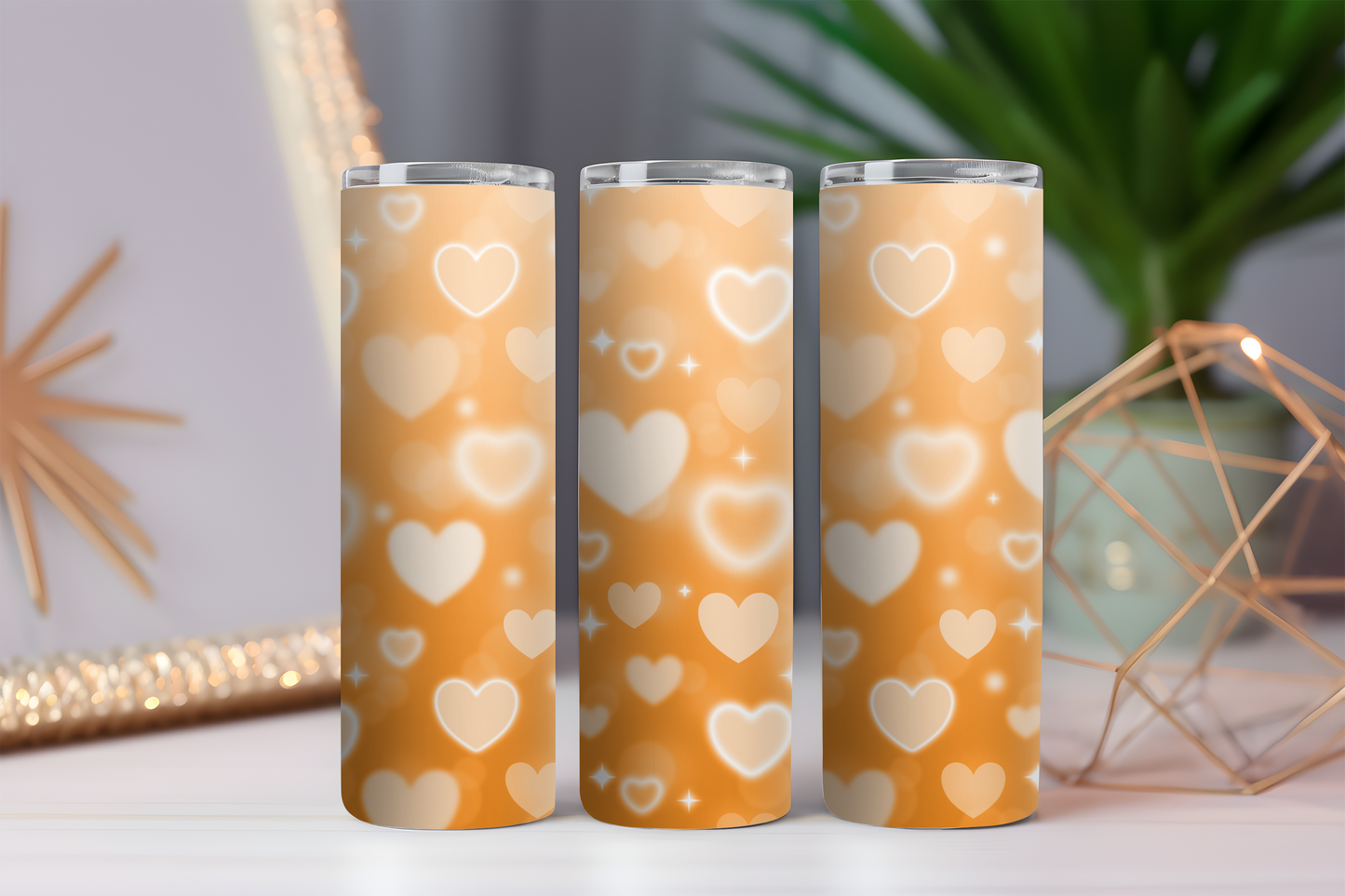 Tiny Hearts 20oz Skinny Tumbler with Straw and Lid