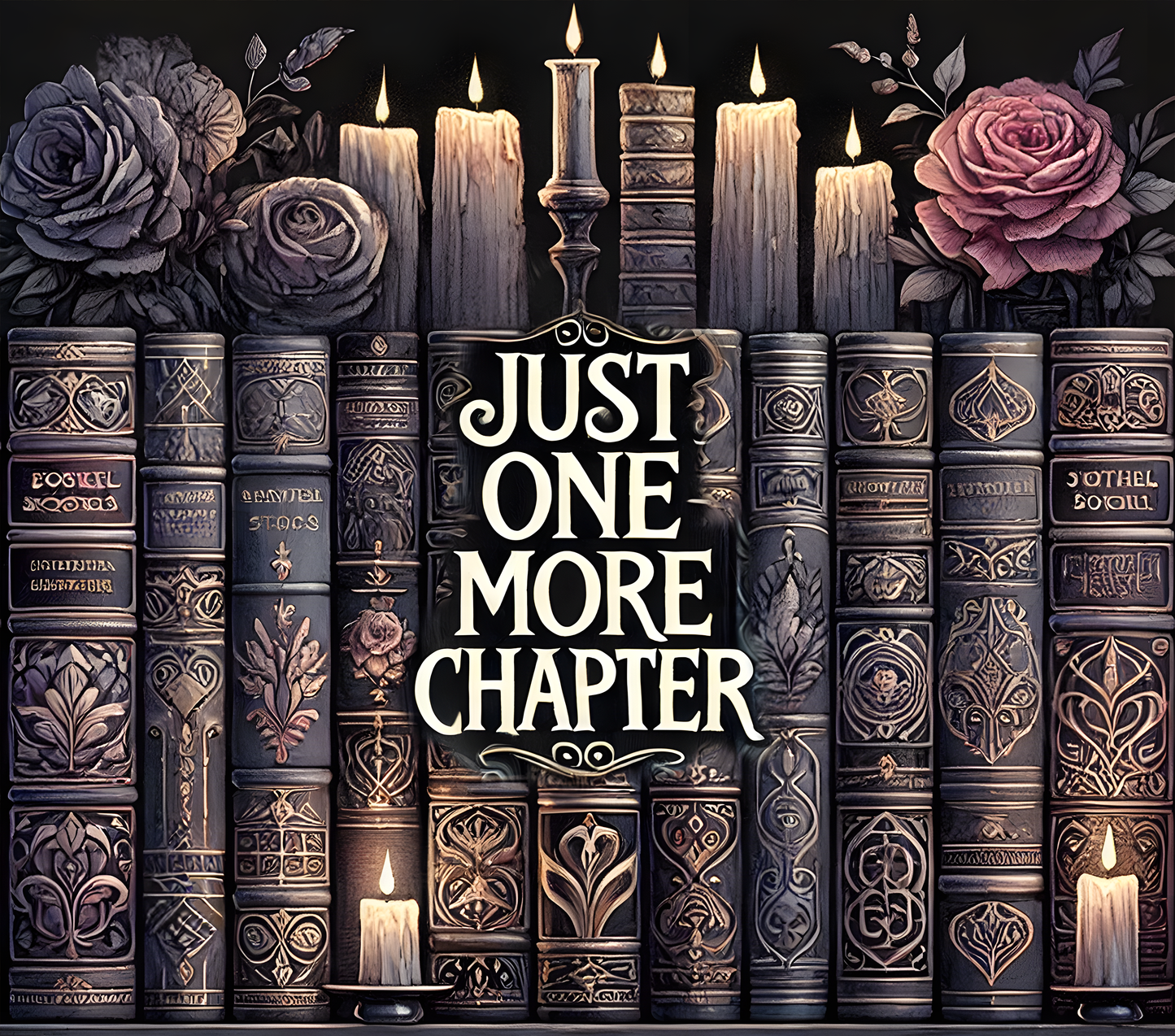 Just One More Chapter 20oz Skinny Tumbler with Straw and Lid