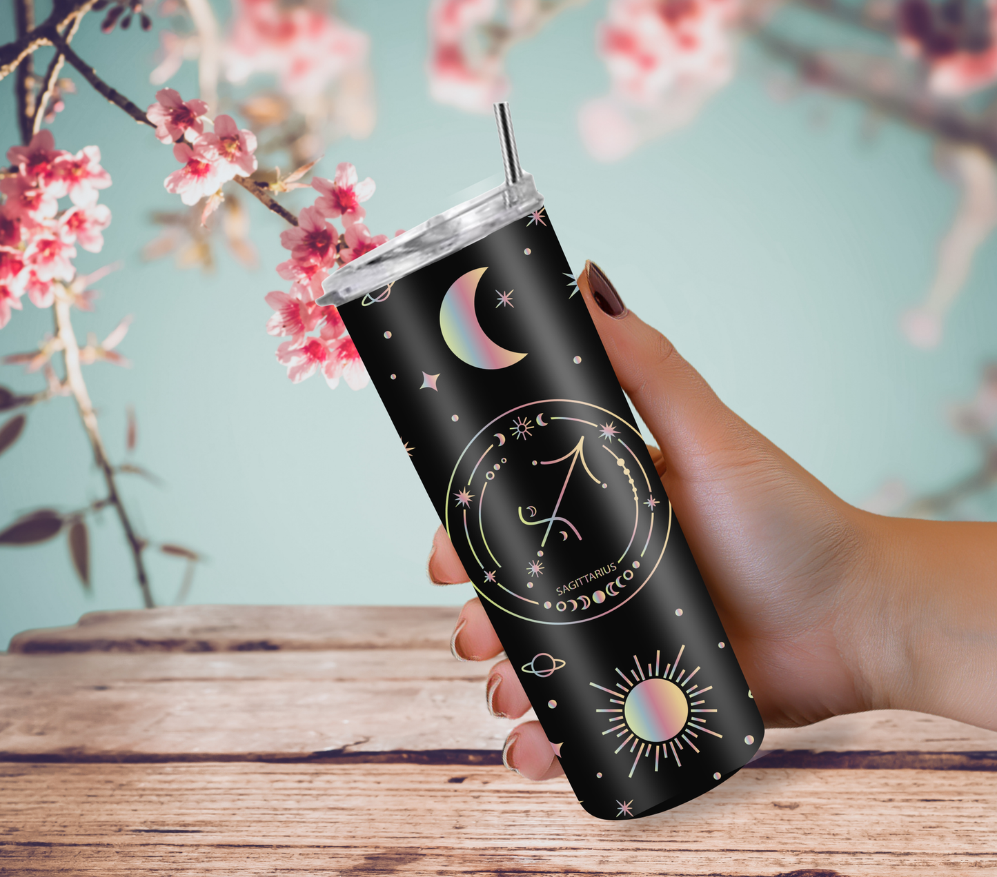 Sagittarius 20oz Skinny Tumbler, Zodiac Tumbler