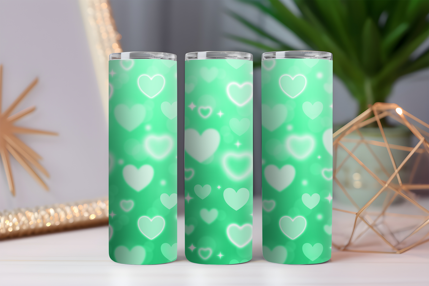 Tiny Hearts 20oz Skinny Tumbler with Straw and Lid