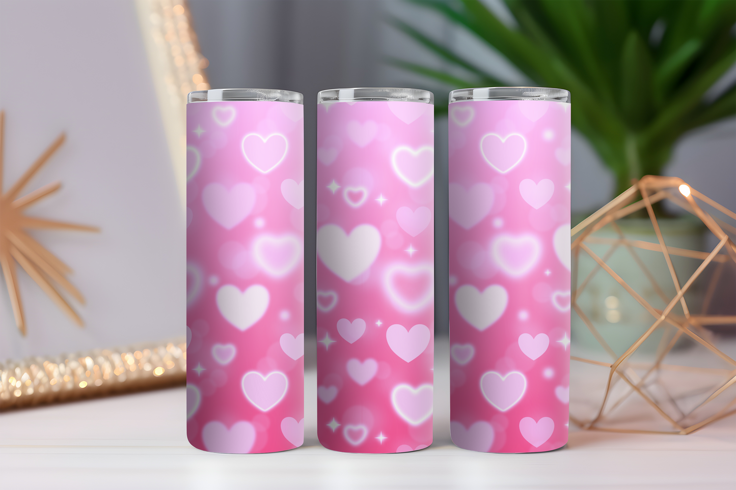 Tiny Hearts 20oz Skinny Tumbler with Straw and Lid