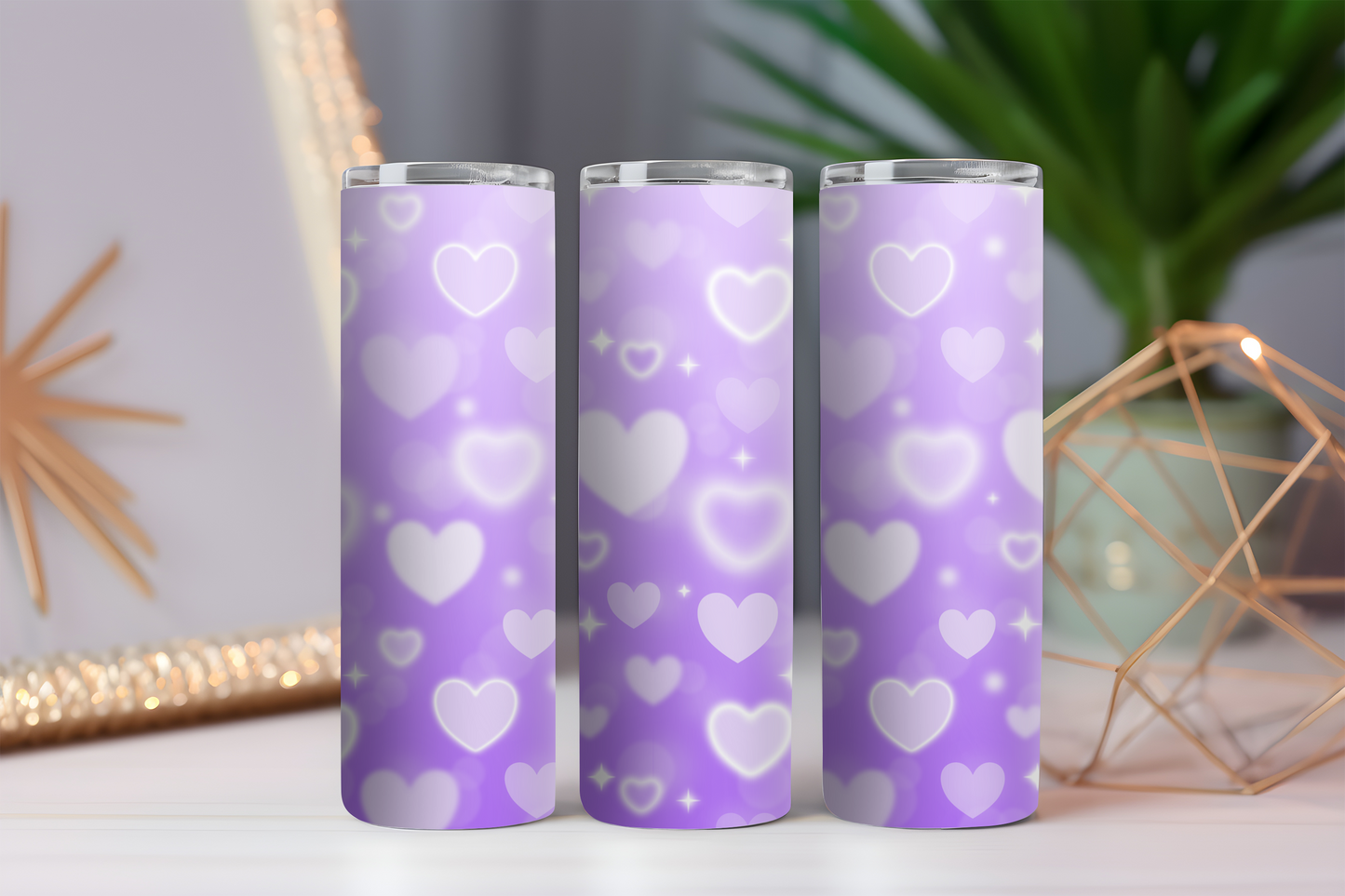 Tiny Hearts 20oz Skinny Tumbler with Straw and Lid