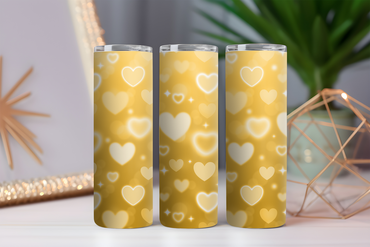 Tiny Hearts 20oz Skinny Tumbler with Straw and Lid