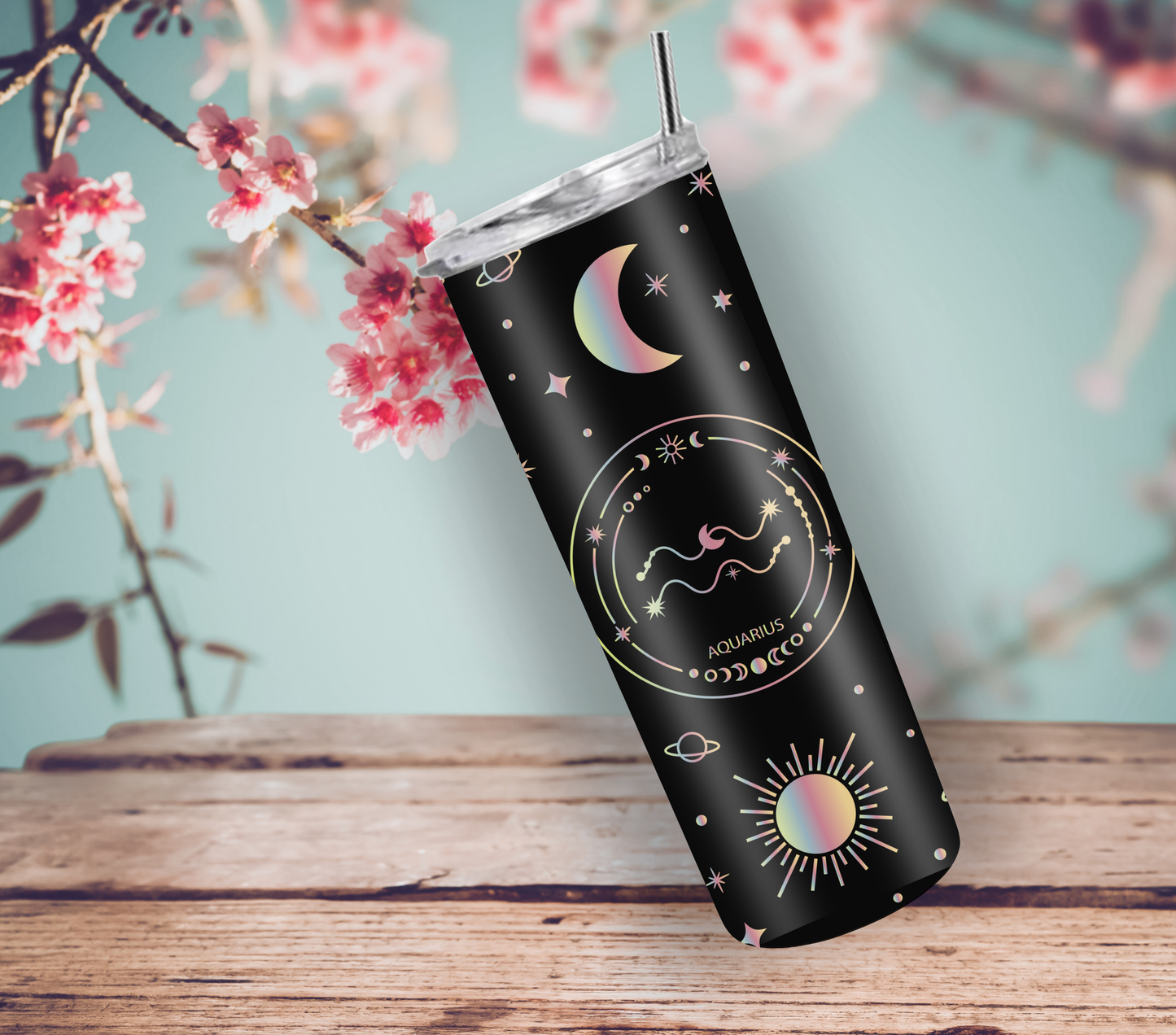 Aquarius 20oz Skinny Tumbler, Zodiac Tumbler