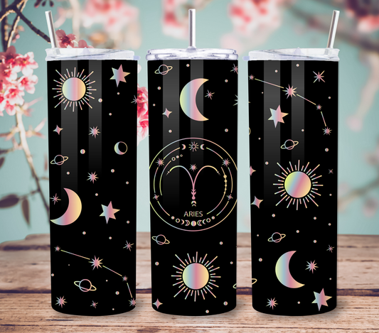 Aries 20oz Skinny Tumbler, Zodiac Tumbler