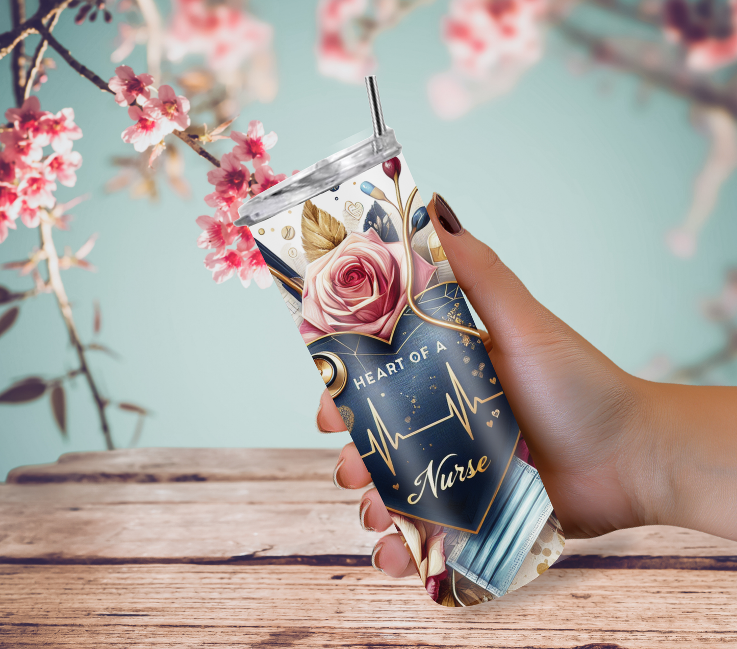 Nurses are the Heart of Healthcare 20oz Skinny Tumbler