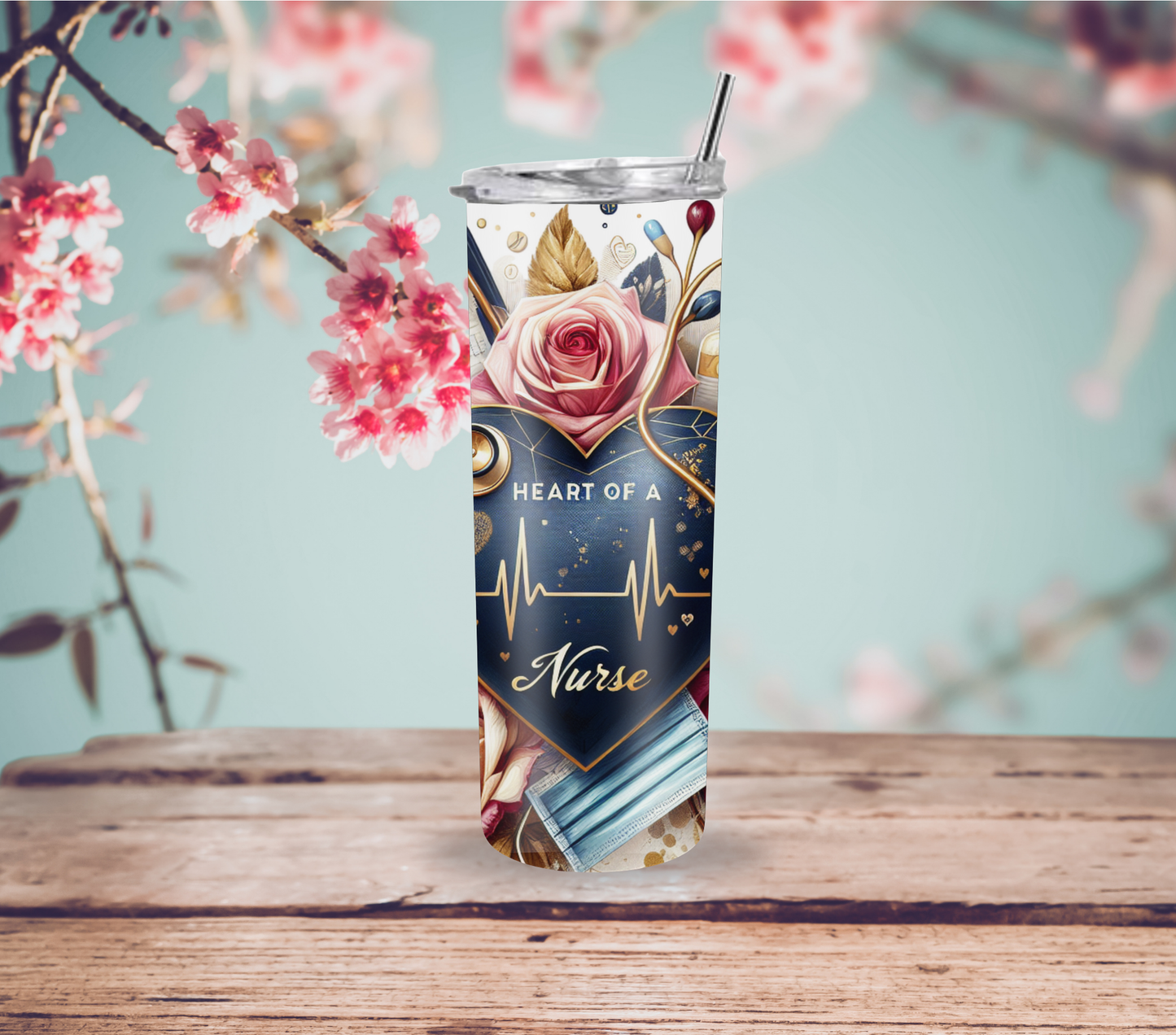 Nurses are the Heart of Healthcare 20oz Skinny Tumbler