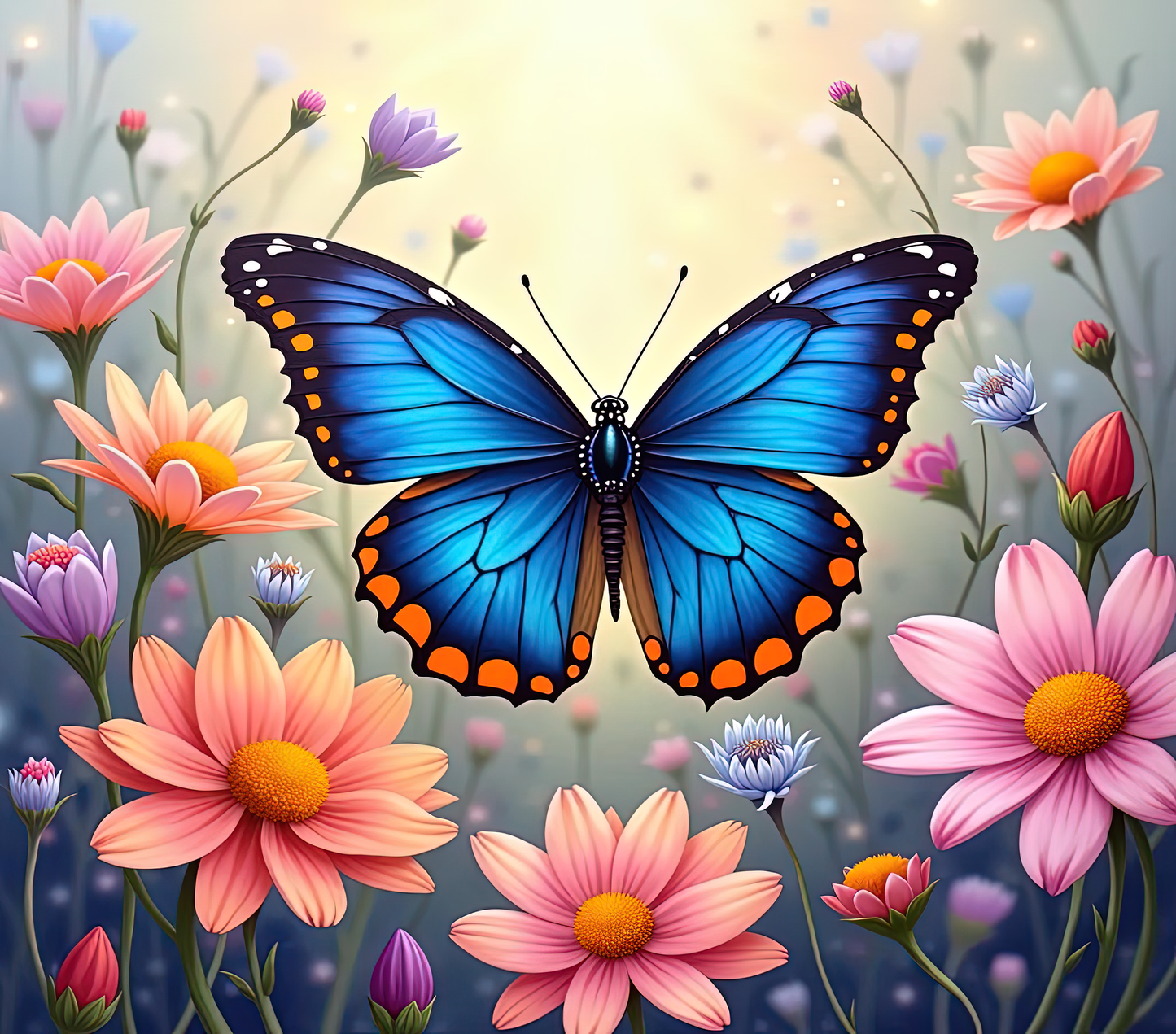Blue Morpho Butterfly 20oz Skinny Tumbler