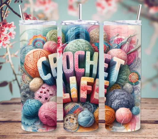 Crochet Life 20oz Skinny Tumbler