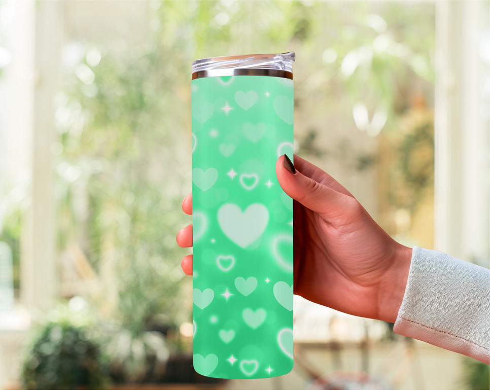 Tiny Hearts 20oz Skinny Tumbler with Straw and Lid