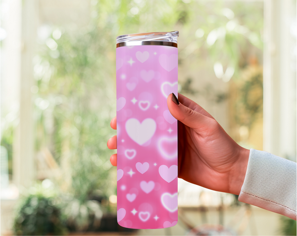 Tiny Hearts 20oz Skinny Tumbler with Straw and Lid