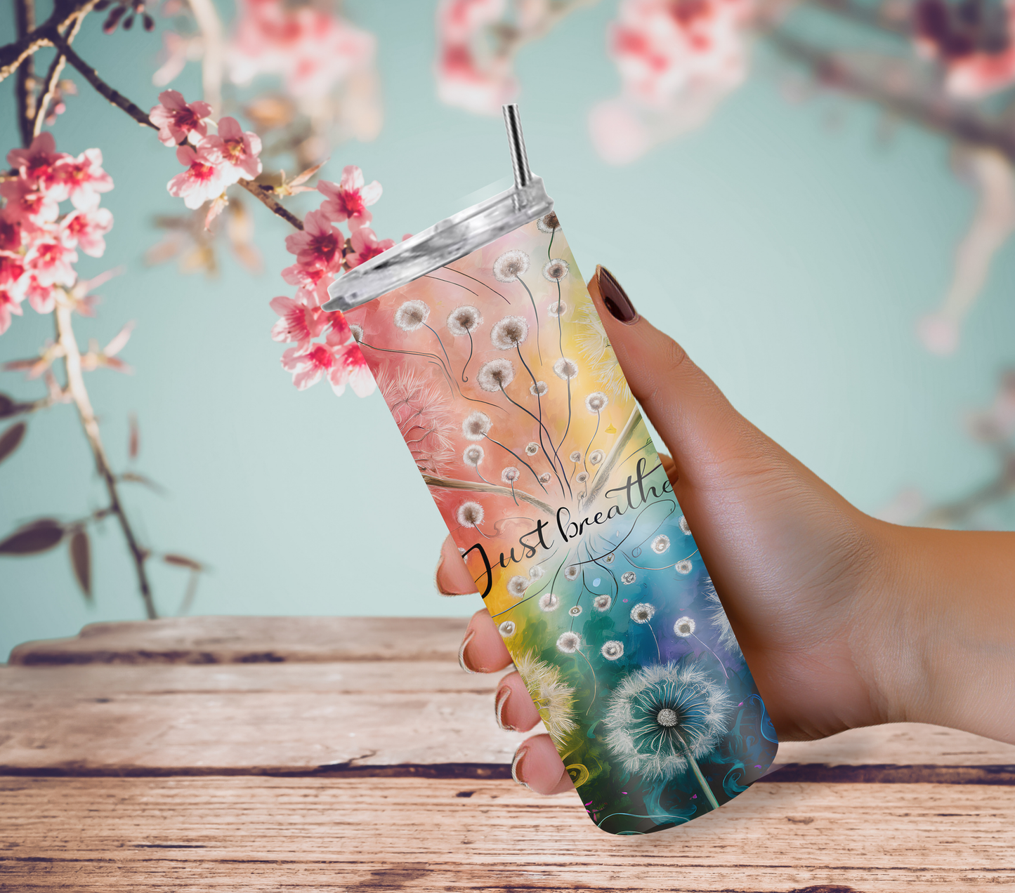 Just Breathe 20oz Skinny Tumbler